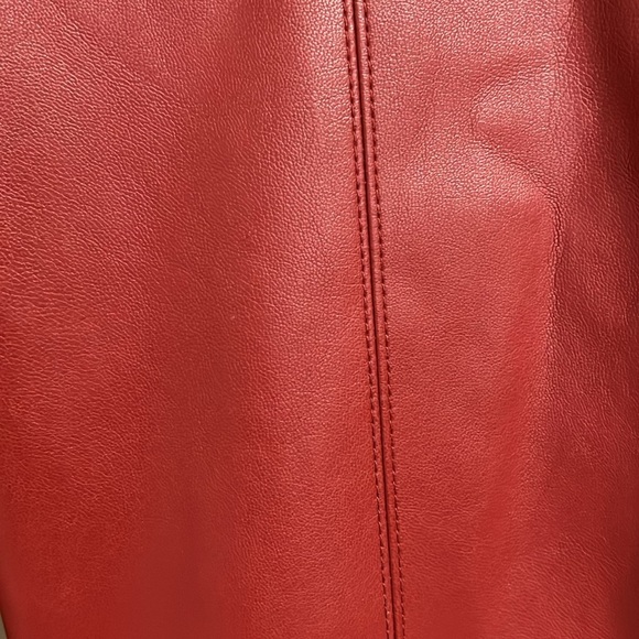 Zara Red Faux leather Leggings/Pants - Picture 4 of 10